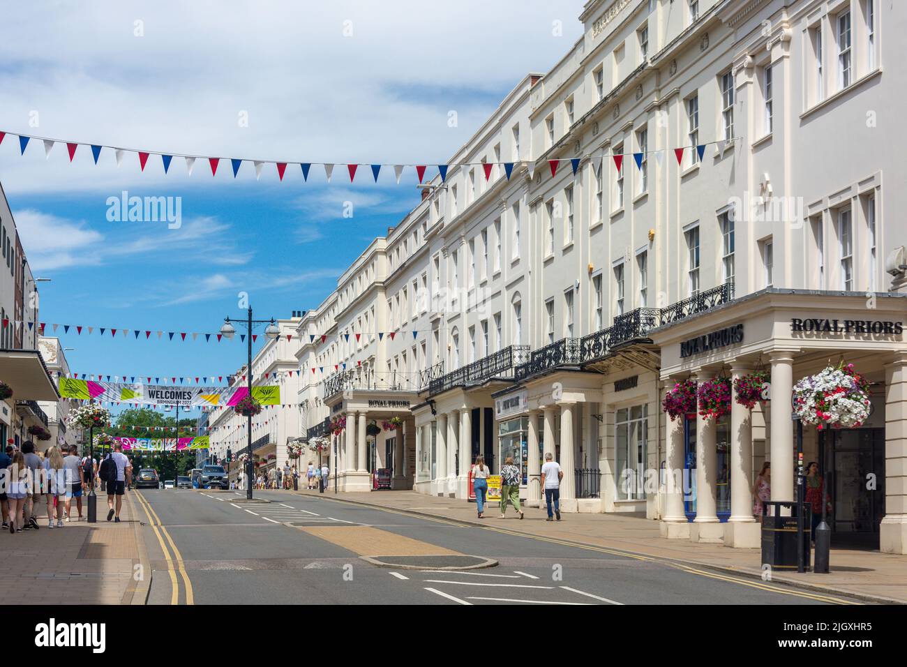 Regency Architecture, The Parade, Royal Leamington Spa, Warwickshire, Inghilterra, Regno Unito Foto Stock