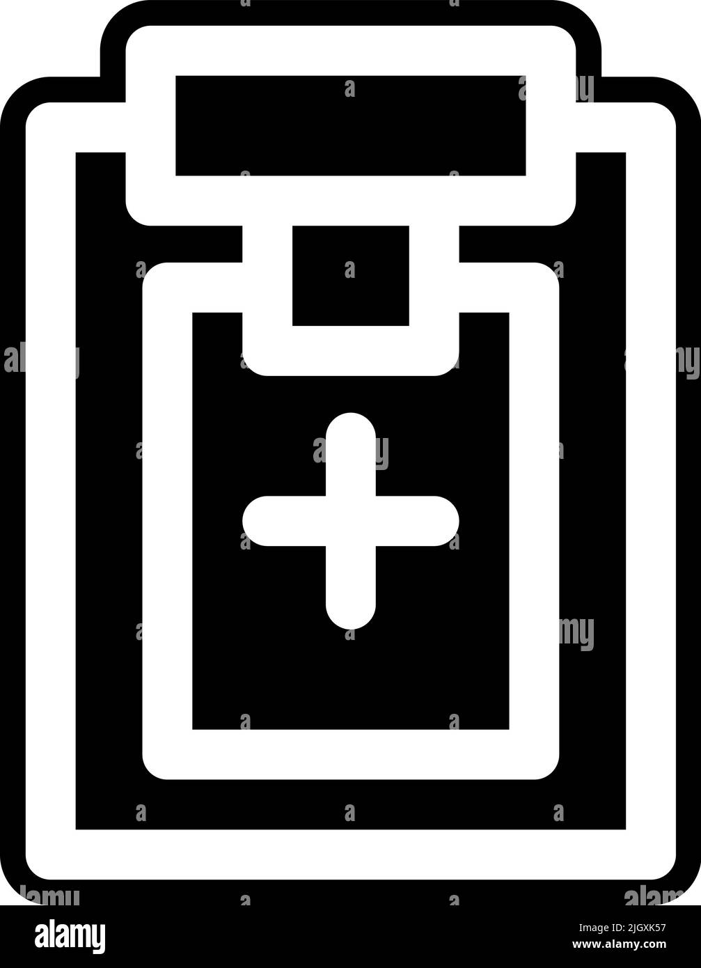 Icona cartella clinica della salute e della medicina . Illustrazione Vettoriale