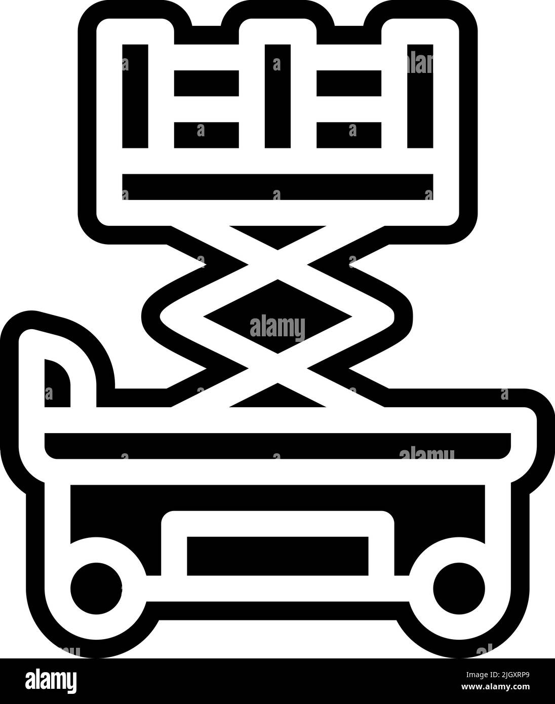 Icona di sollevamento a forbice industriale . Illustrazione Vettoriale