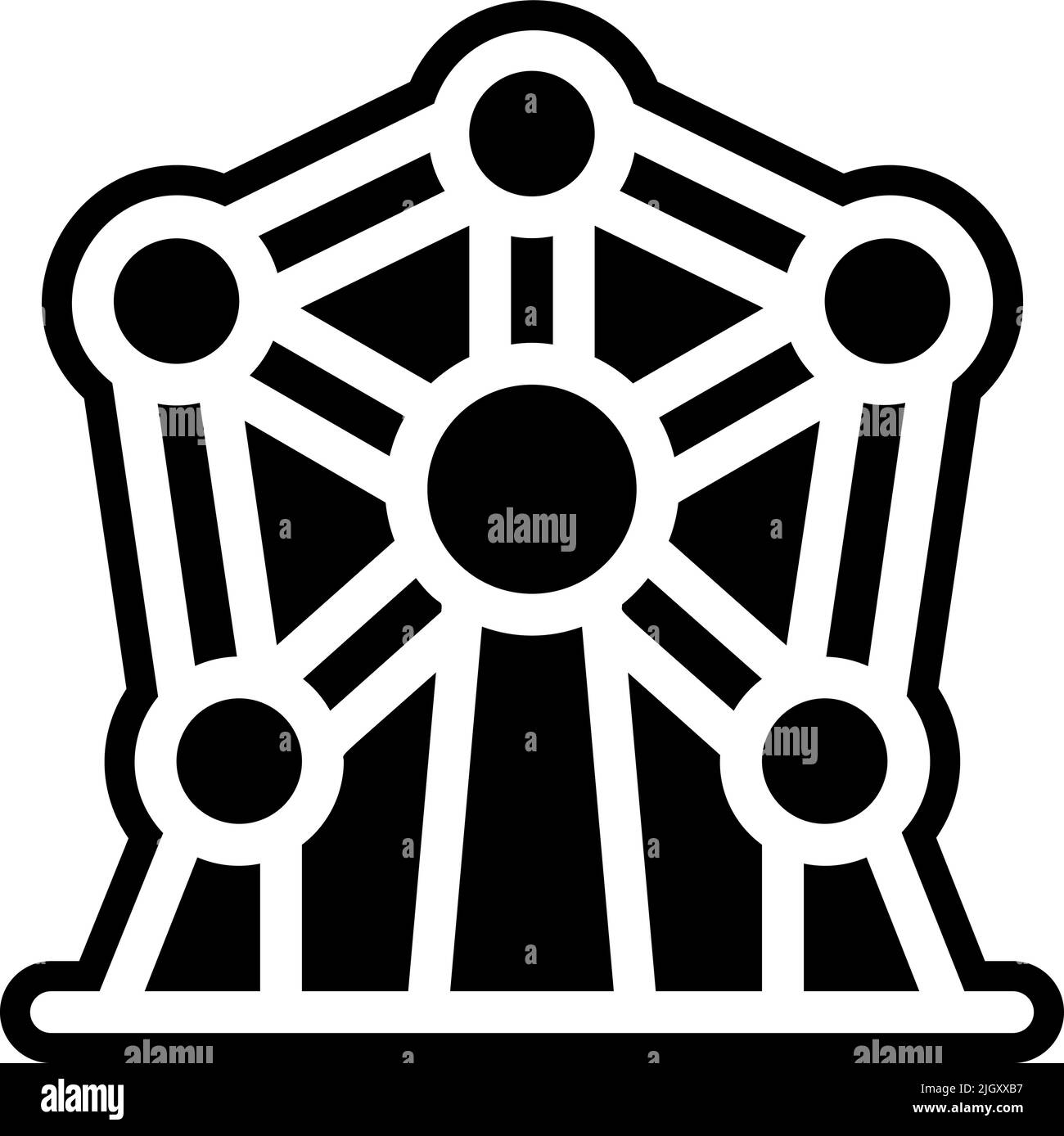 Icona Landmark atomium . Illustrazione Vettoriale