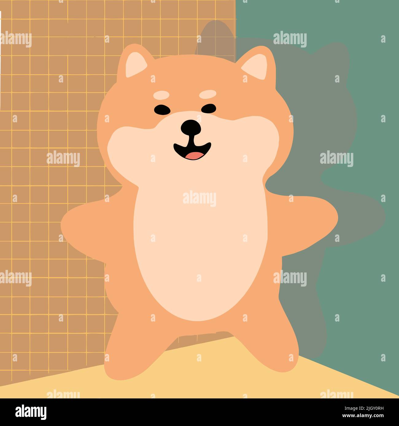 hiba stese le braccia e si aspetta regali di compleanno Illustrazione Vettoriale