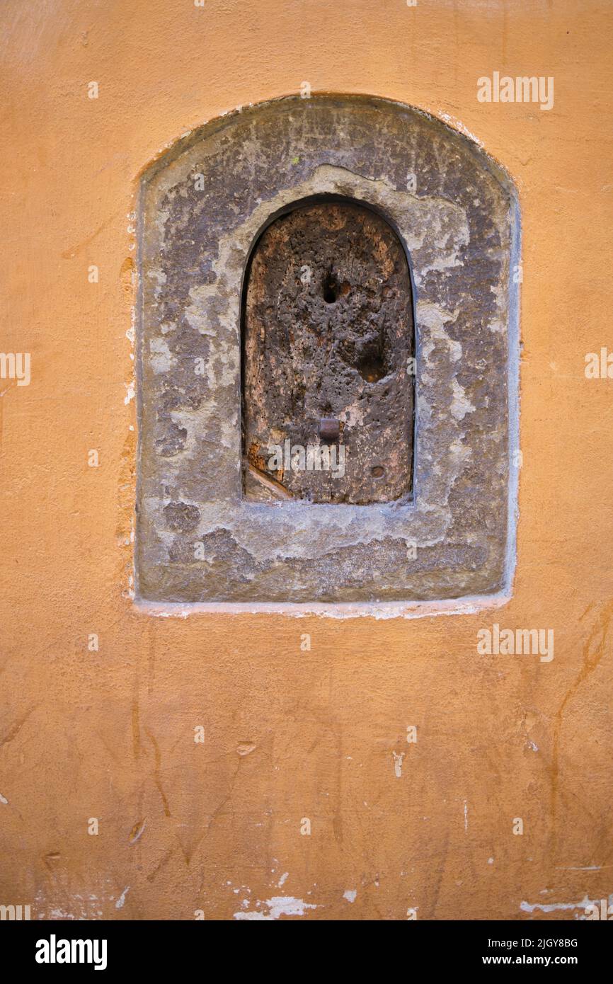Vetrina storica del vino Firenze Italia Foto Stock