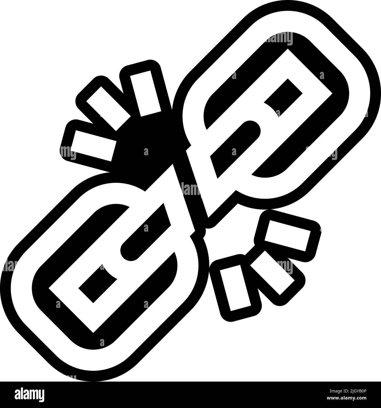 Icona collegamento interrotto manutenzione Web . Illustrazione Vettoriale