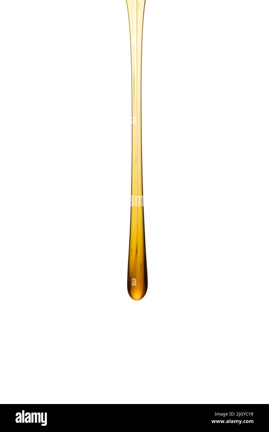 Miele gocciolante isolato su sfondo bianco Foto Stock