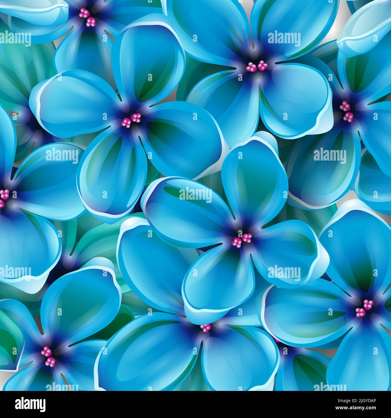 Fiore in Plumeria blu Illustrazione Vettoriale