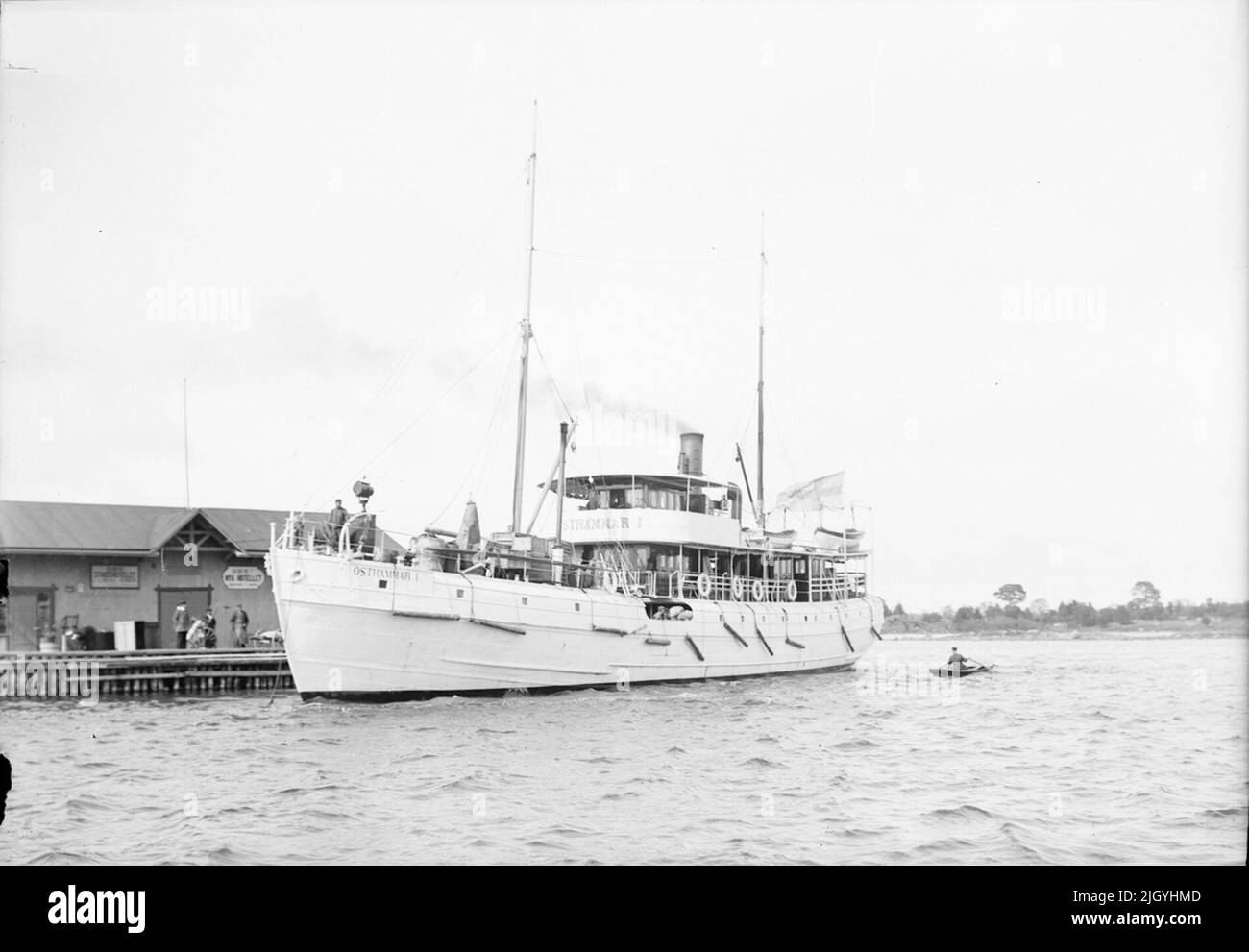 Il vaporetto Östhammar i a Brygggan ”, Östhammar, Uppland. Il battello a vapore Östhammar a Brygggan ”, Östhammar, Uppland Foto Stock