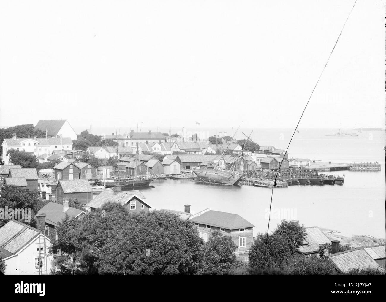Vista sul porto, Öregrund, Uppland. Vista sul porto, Öregrund, Uppland Foto Stock