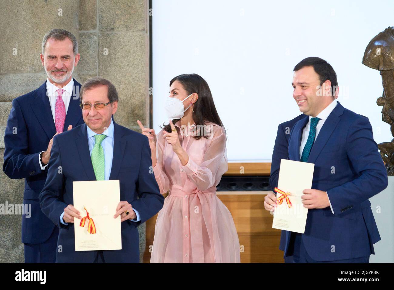 Madrid, Madrid, Spagna. 13th luglio 2022. Re Felipe VI di Spagna, Regina Letizia di Spagna partecipa alla consegna dei National Culture Awards 2020 al Museo del Prado il 13 luglio 2022 a Madrid, Spagna (Credit Image: © Jack Abuin/ZUMA Press Wire) Foto Stock