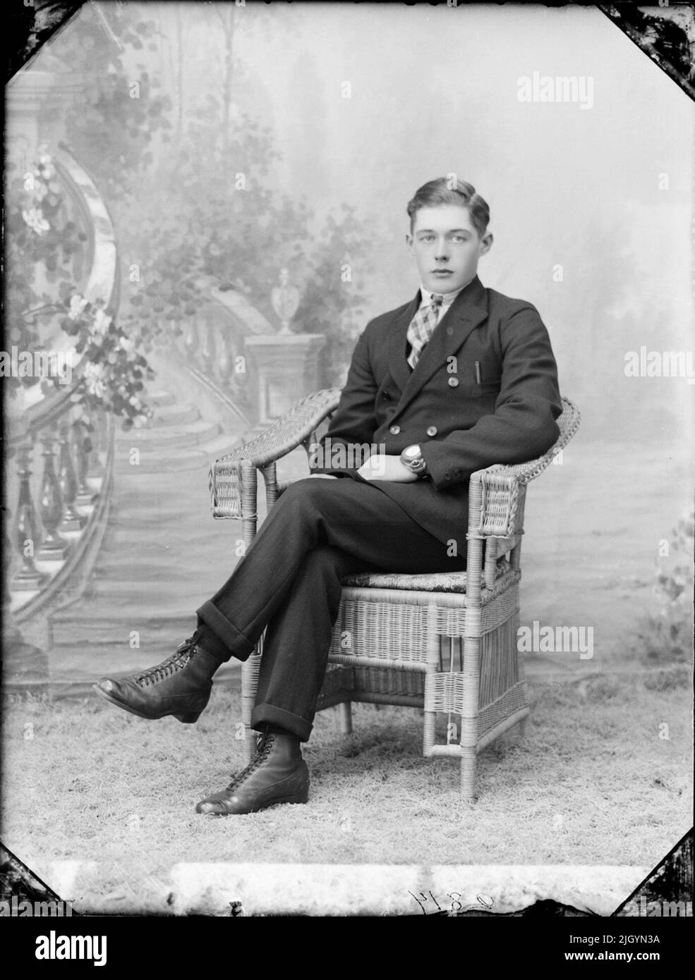 Giovane uomo, Östhammar, Uppland. Evento storico, nome legato a Objek: Lindberg, Karl Foto Stock