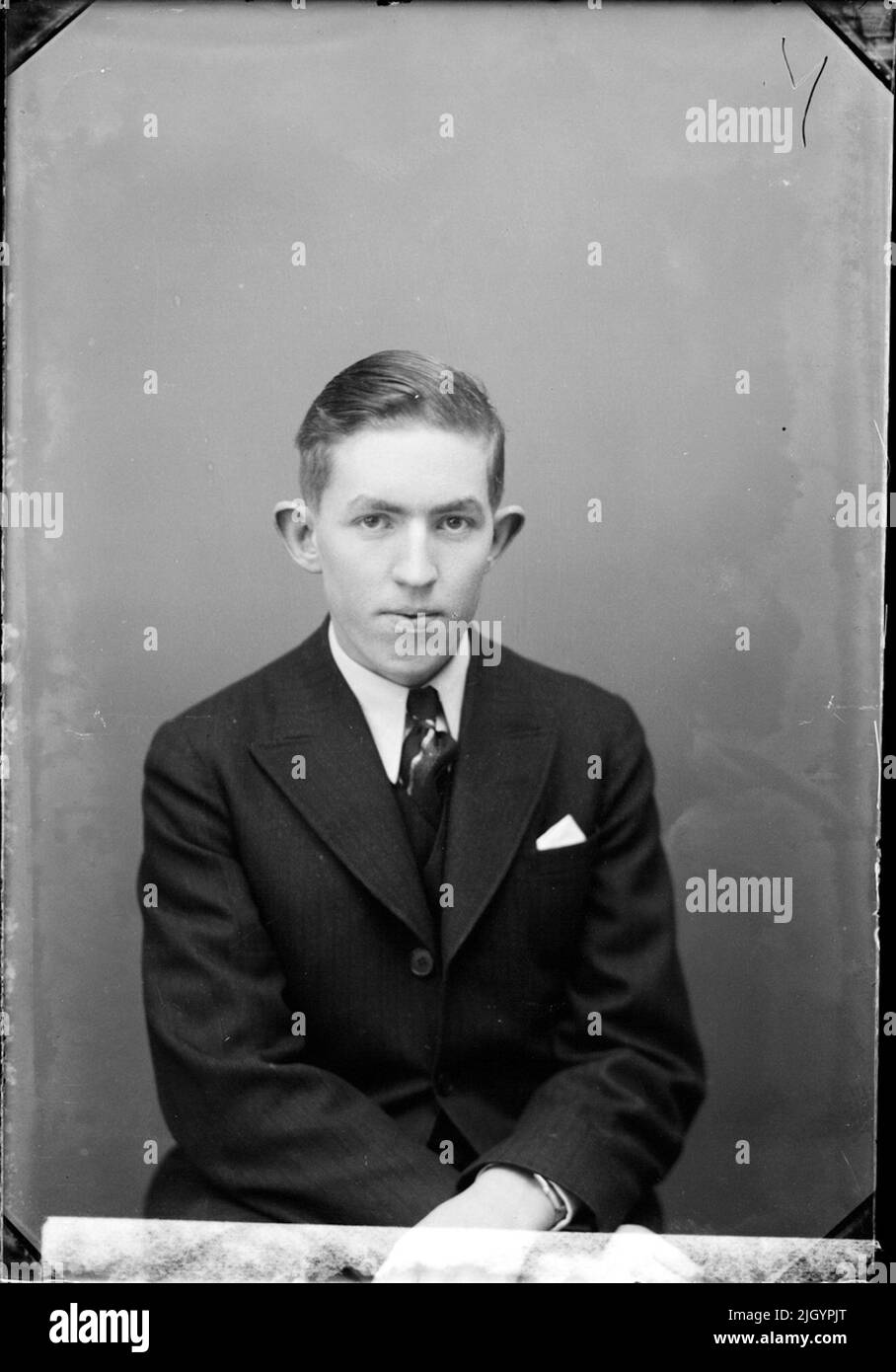 Giovane uomo, Östhammar, Uppland. Evento storico, nome legato a Objek: Brunnström, Anne Foto Stock