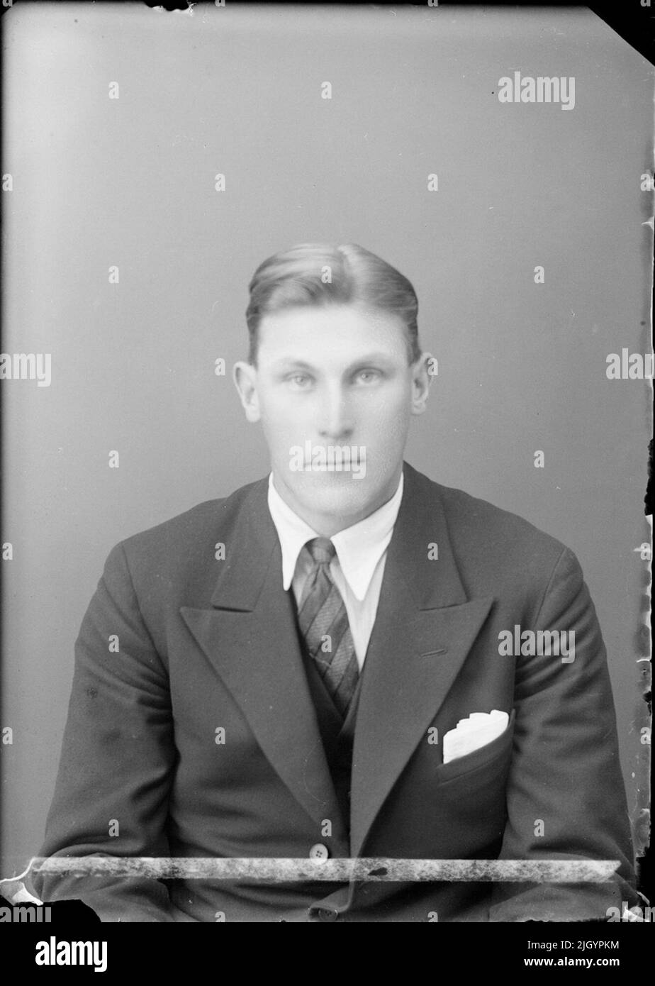 Uomo, Östhammar, Uppland. Evento storico, nome legato a Objek: Jansson, Helmer Foto Stock