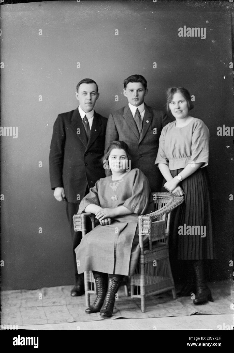 Ritratto di gruppo, Östhammar, Uppland. Evento storico, nome legato a Objek: Södergren, Holmer Foto Stock