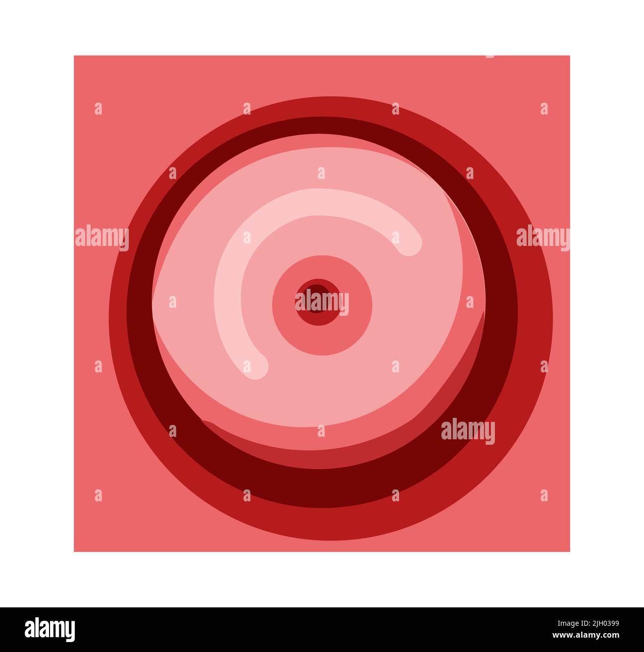 Cervice dell'utero sistema riproduttivo femminile. Vista frontale. Anatomia umana organi interni schema di localizzazione icona stile piatto vettore immagine medica rosa rosso concetto isolato su sfondo bianco Illustrazione Vettoriale