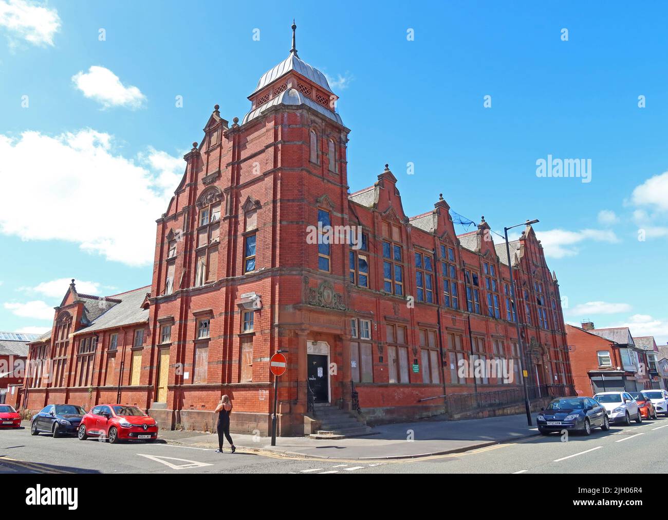 Ex biblioteca libera e università municipale - 101 Railway Rd, Leigh, Greater Manchester, Lancs, Inghilterra, REGNO UNITO, WN7 4AD Foto Stock