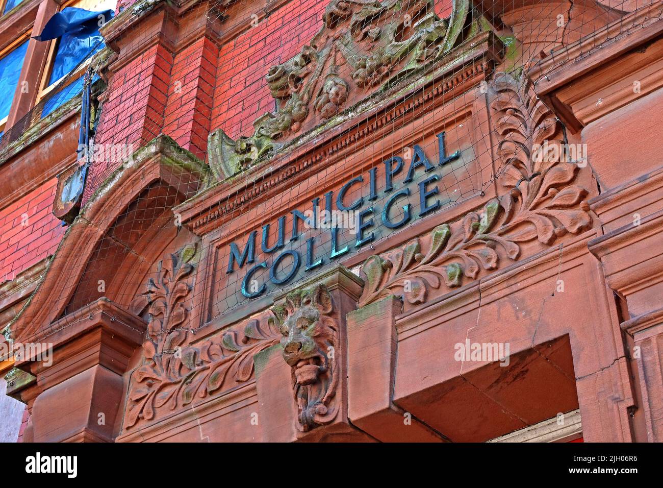 Ex biblioteca libera e università municipale - 101 Railway Rd, Leigh, Greater Manchester, Lancs, Inghilterra, REGNO UNITO, WN7 4AD Foto Stock