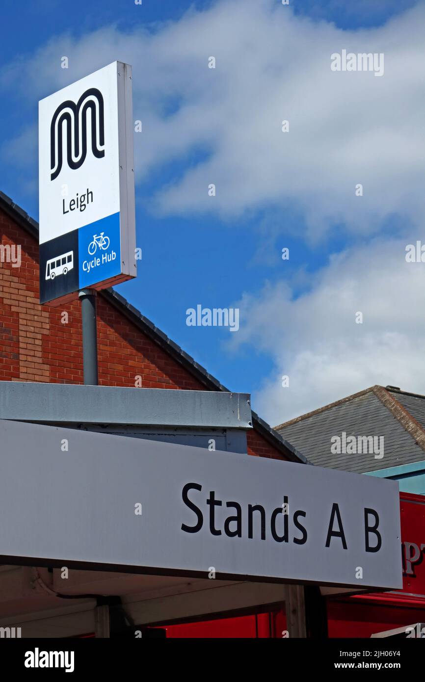 Stazione degli autobus di Leigh, King Street, Leigh, Greater Manchester, Inghilterra, REGNO UNITO, WN7 4LP Foto Stock