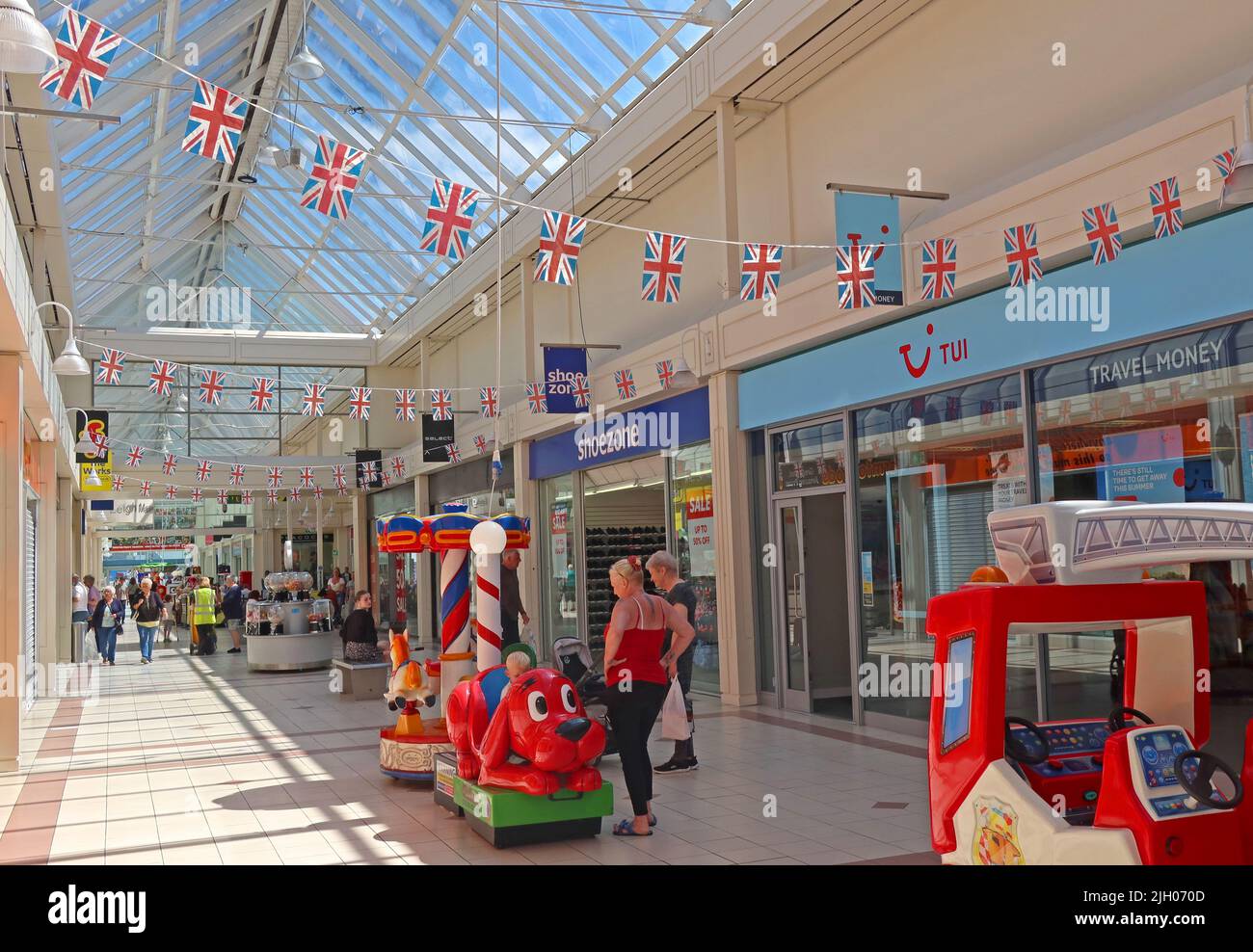 Centro commerciale Spinning Gate, Ellesmere Street, centro di Leigh, Wigan & Leigh council, Lancashire, Inghilterra, Regno Unito, WN7 4PG Foto Stock