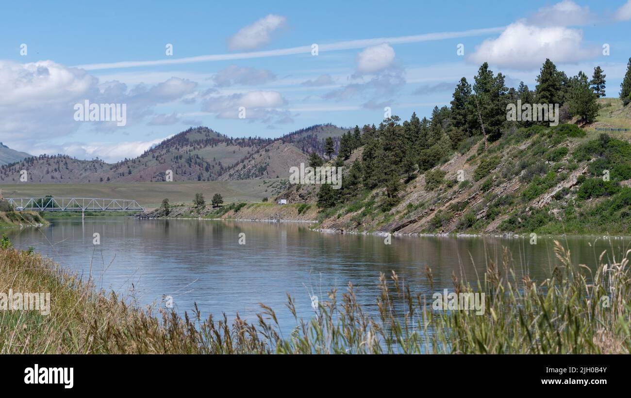 Il fiume Missouri a Wolf Creek, Montana. Foto Stock