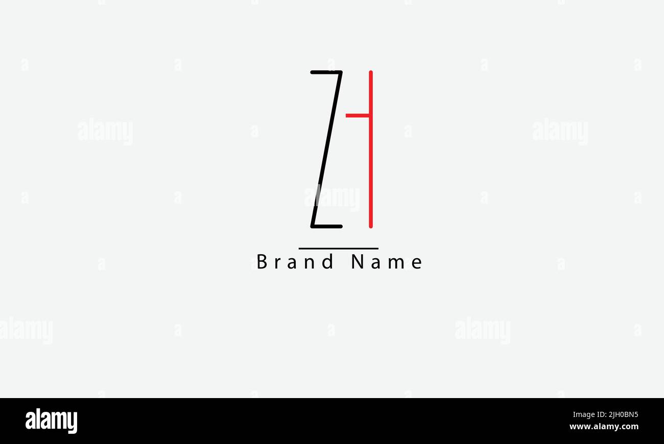 Lettere alfabetiche iniziali logo monogramma ZH HZ Z H. Illustrazione Vettoriale