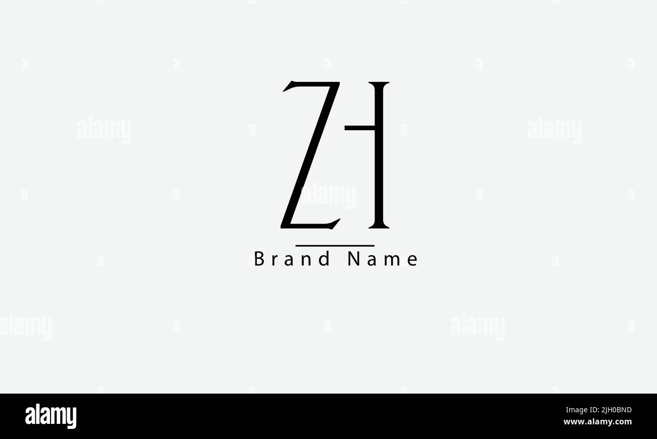 Lettere alfabetiche iniziali logo monogramma ZH HZ Z H. Illustrazione Vettoriale