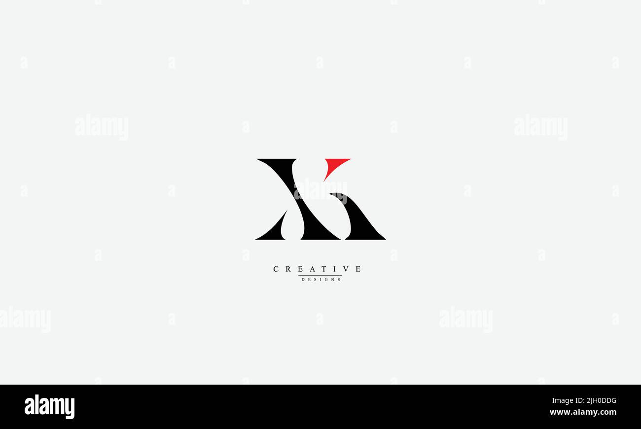 Lettere maiuscole iniziali logo monogramma XK KX X K. Illustrazione Vettoriale