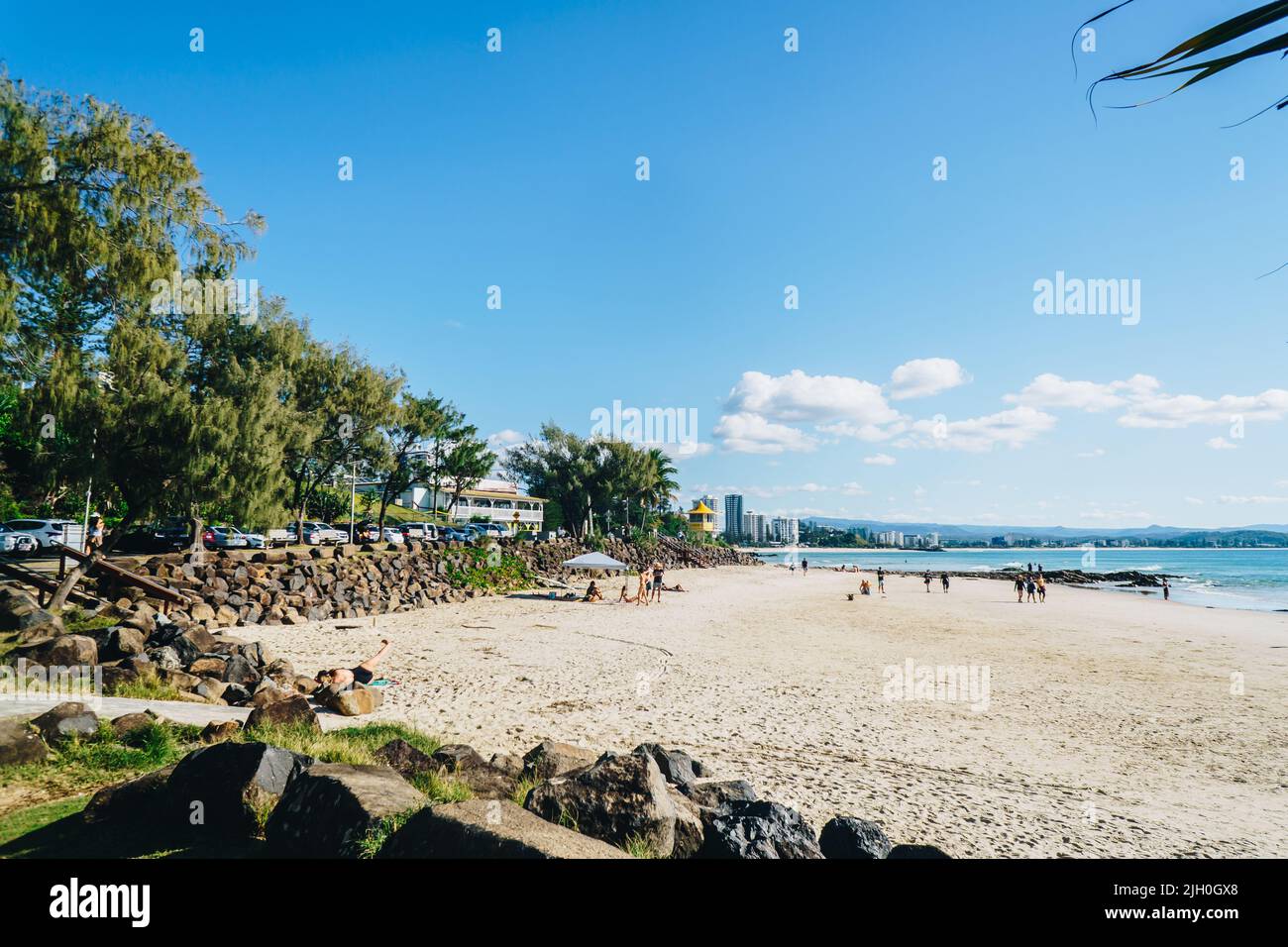 Spiaggia di Snapper Rocks a Coolangatta sulla Gold Coast Foto Stock