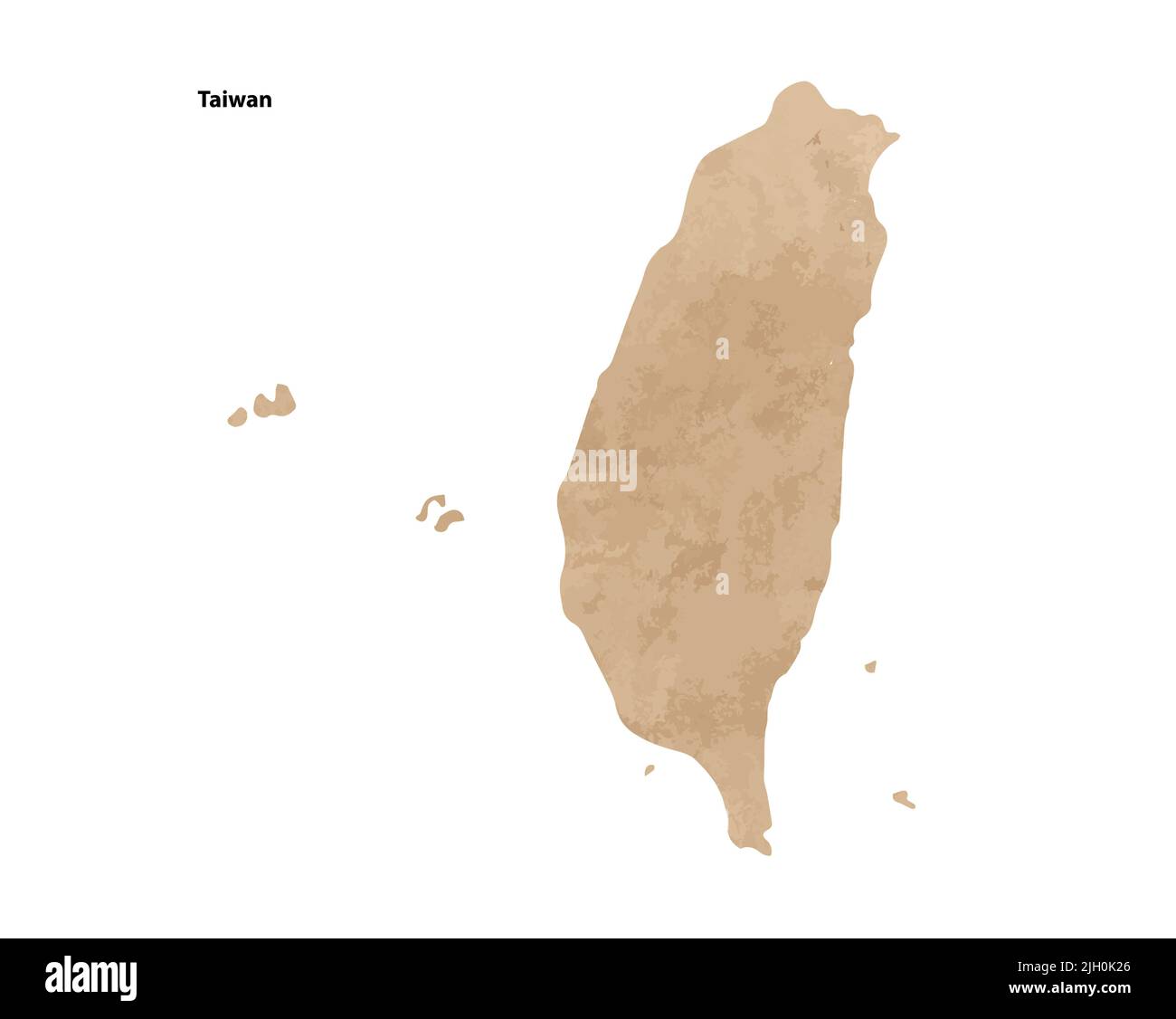Vecchia carta vintage testurizzata mappa del paese di Taiwan - illustrazione vettoriale Illustrazione Vettoriale