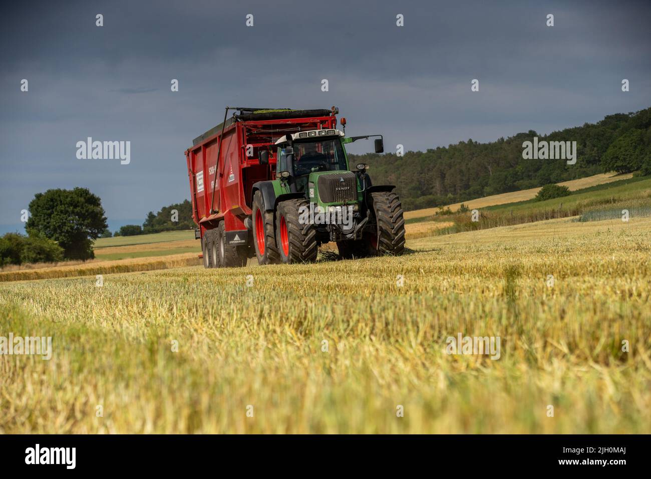 GPS häckseln Fendt Traktor Foto Stock