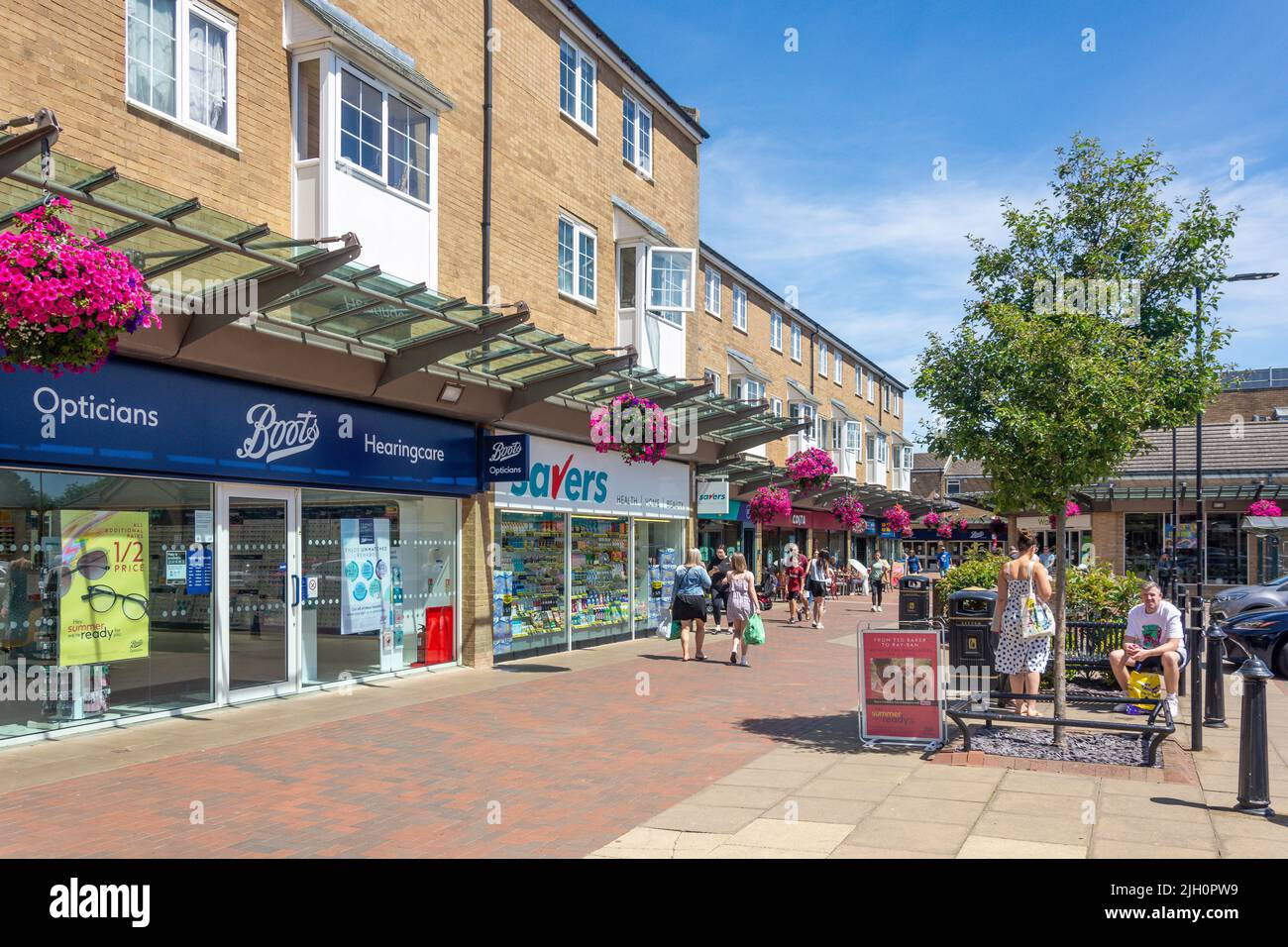 Foundry Walk Shopping Center, Daventry, Northamptonshire, Inghilterra, Regno Unito Foto Stock