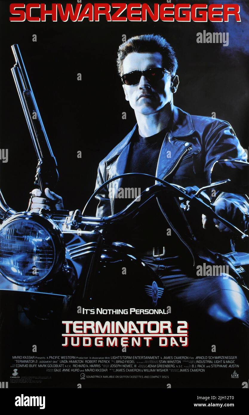 ARNOLD SCHWARZENEGGER POSTER, Terminator 2: il giorno del giudizio, 1991 Foto Stock