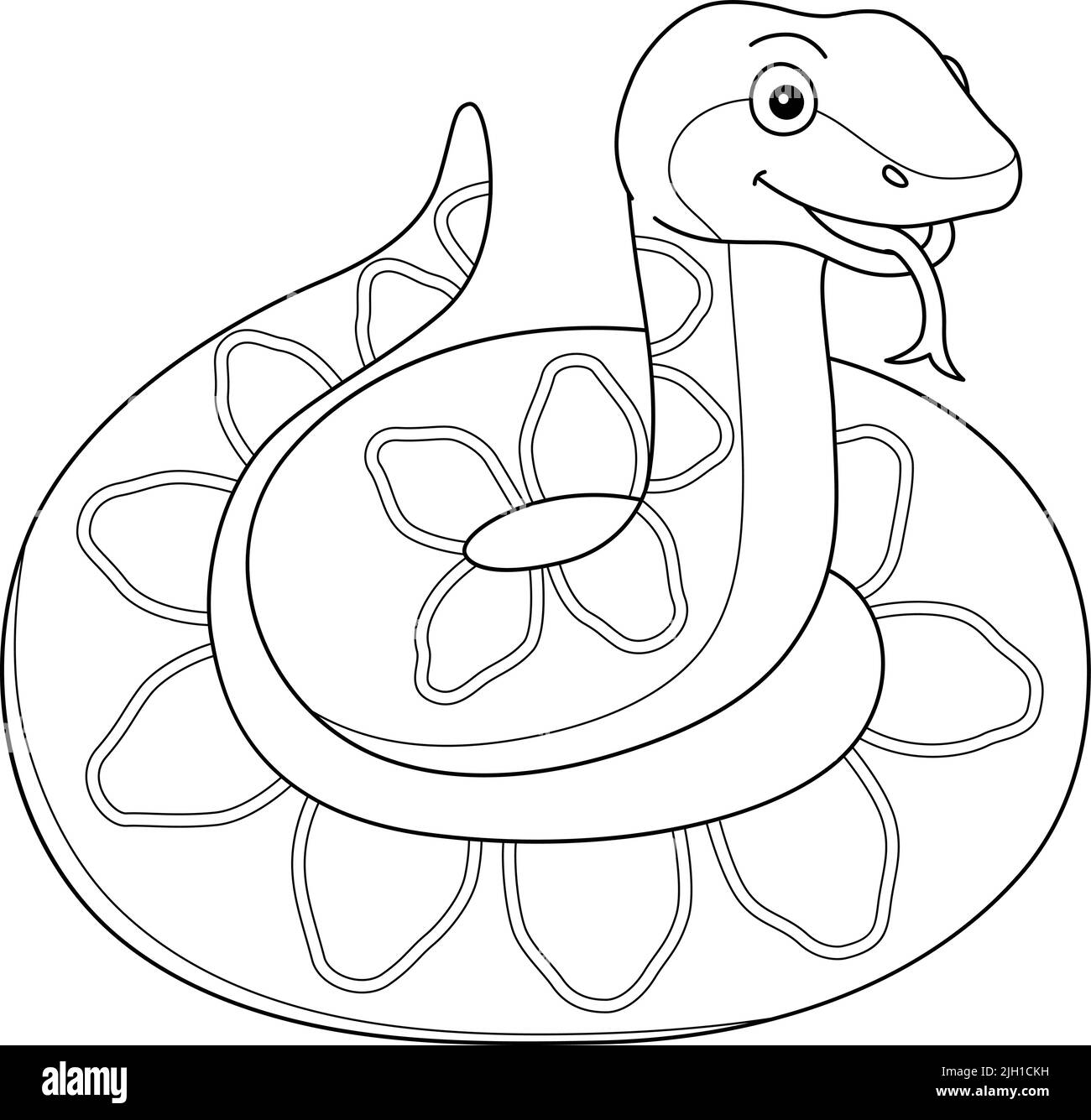 Viper Animal Coloring Page for Kids Illustrazione Vettoriale