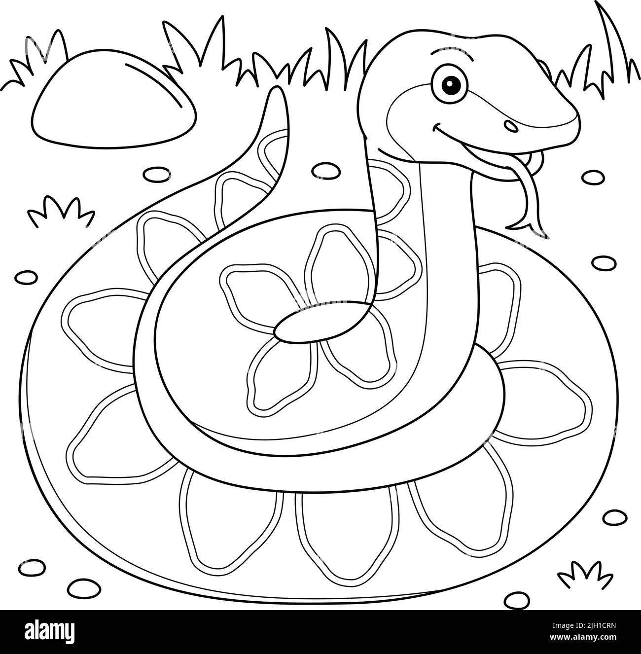 Viper Animal Coloring Page for Kids Illustrazione Vettoriale