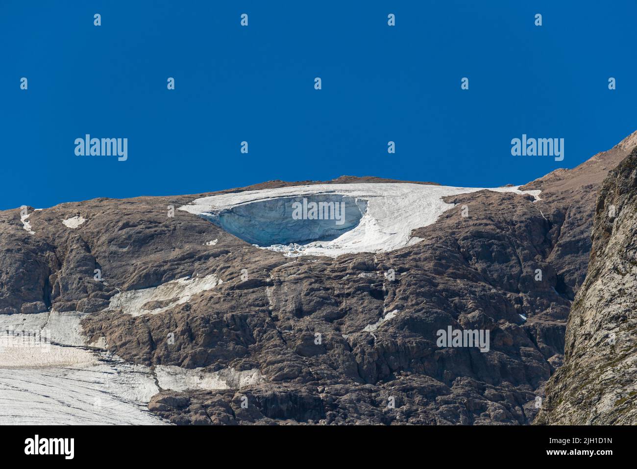 Marmolada / il ghiacciaio crollato Foto Stock