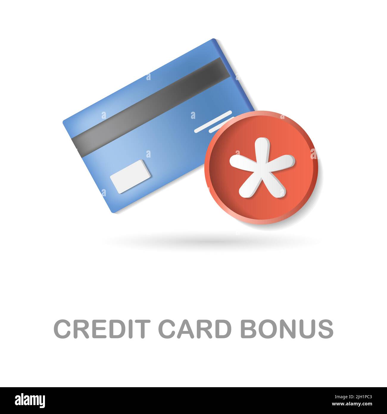 Icona Bonus carta di credito 3D illustrazione dalla raccolta fedeltà del cliente. Icona Creative Credit Card Bonus 3D per web design, modelli, infografiche Illustrazione Vettoriale