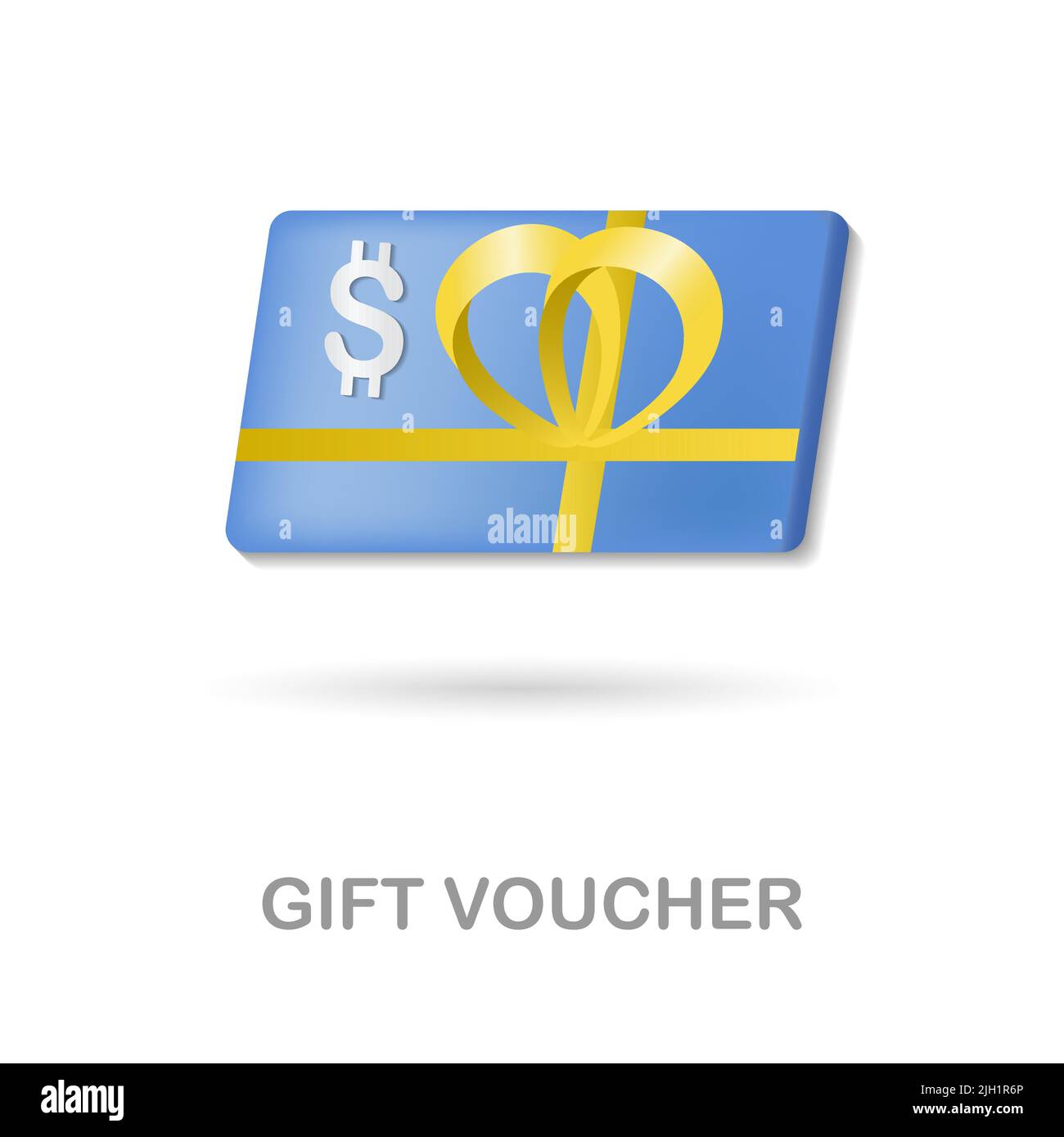 Icona del buono regalo 3D dalla raccolta fedeltà del cliente. Creative Gift voucher 3D icona per il web design, modelli, infografica e altro ancora Illustrazione Vettoriale
