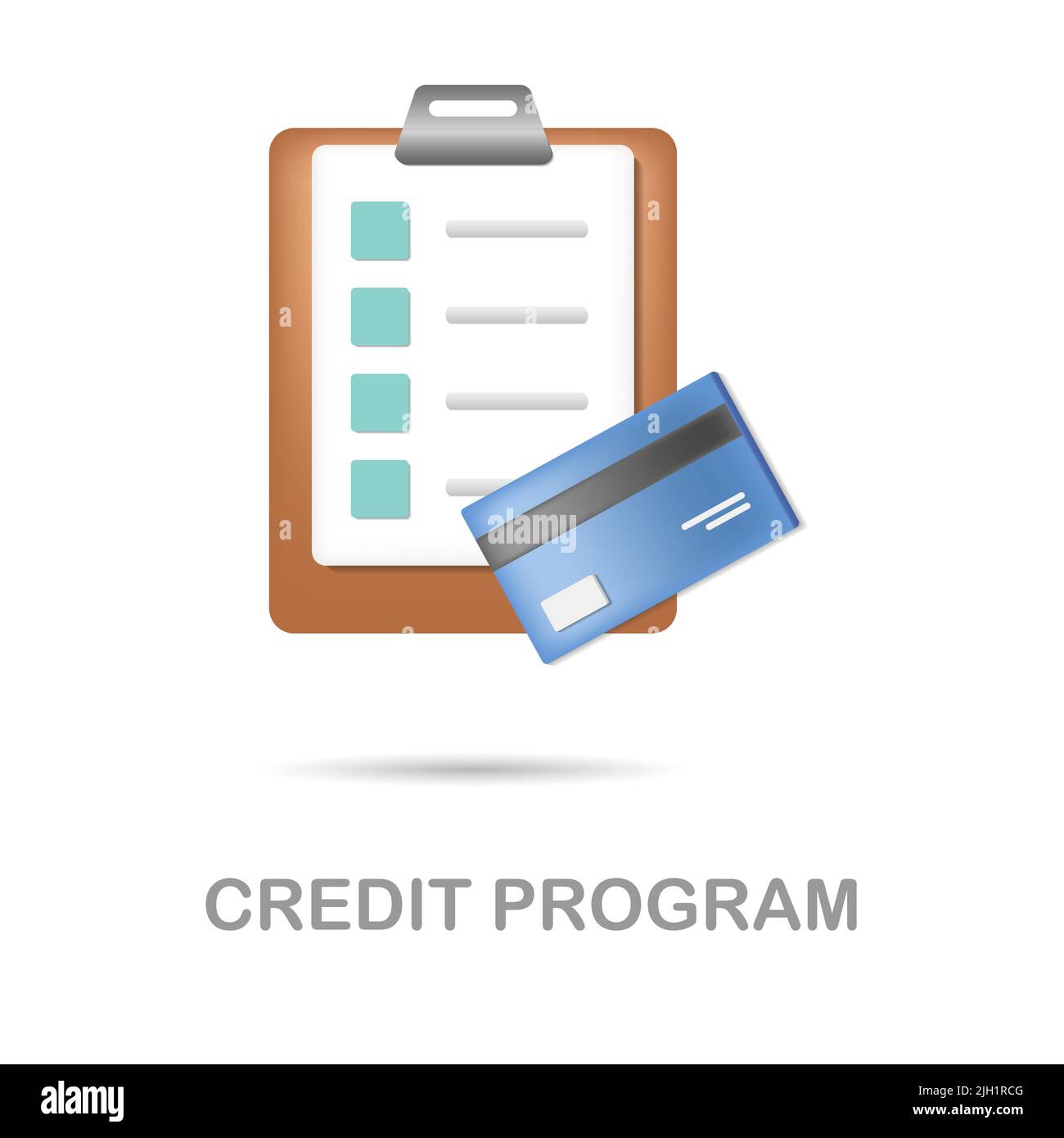 Illustrazione dell'icona del programma di credito 3D della raccolta fedeltà dei clienti. Creative Credit Program 3D icona per il web design, modelli, infografica e altro ancora Illustrazione Vettoriale