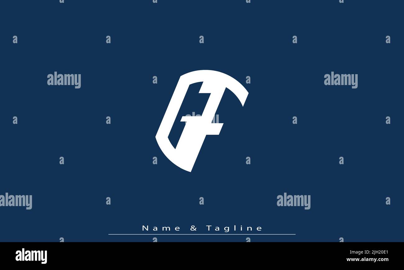 Lettere alfabetiche iniziali logo monogramma GF , FG Illustrazione Vettoriale