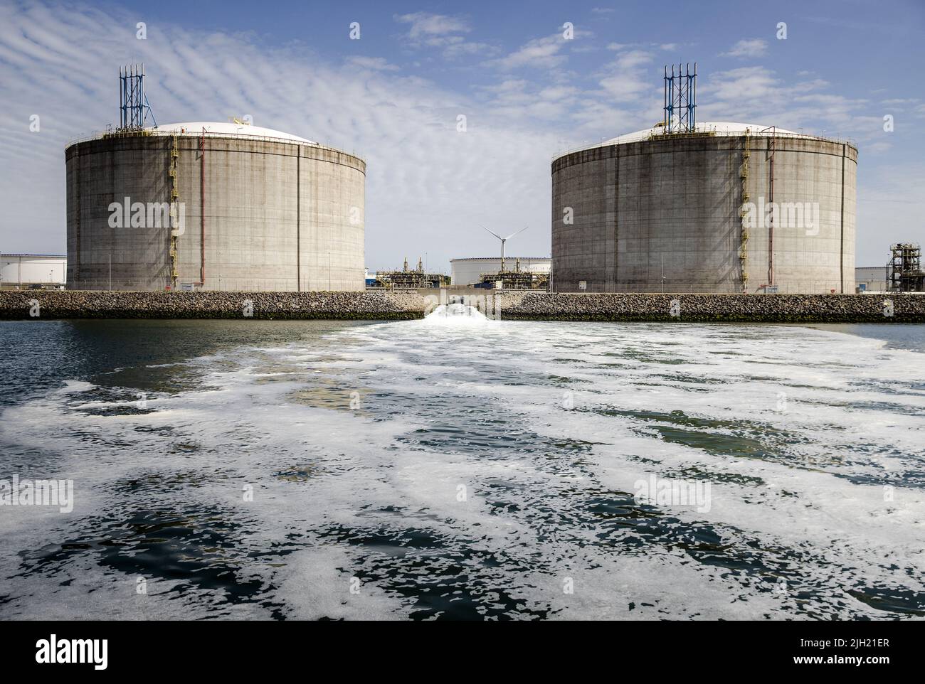 2022-07-14 11:25:38 ROTTERDAM - il terminal LNG visto dal Piet Hein, ex barca da diporto della Regina Juliana. ANP SEM VAN DER WAL uscita paesi bassi - uscita belgio Foto Stock