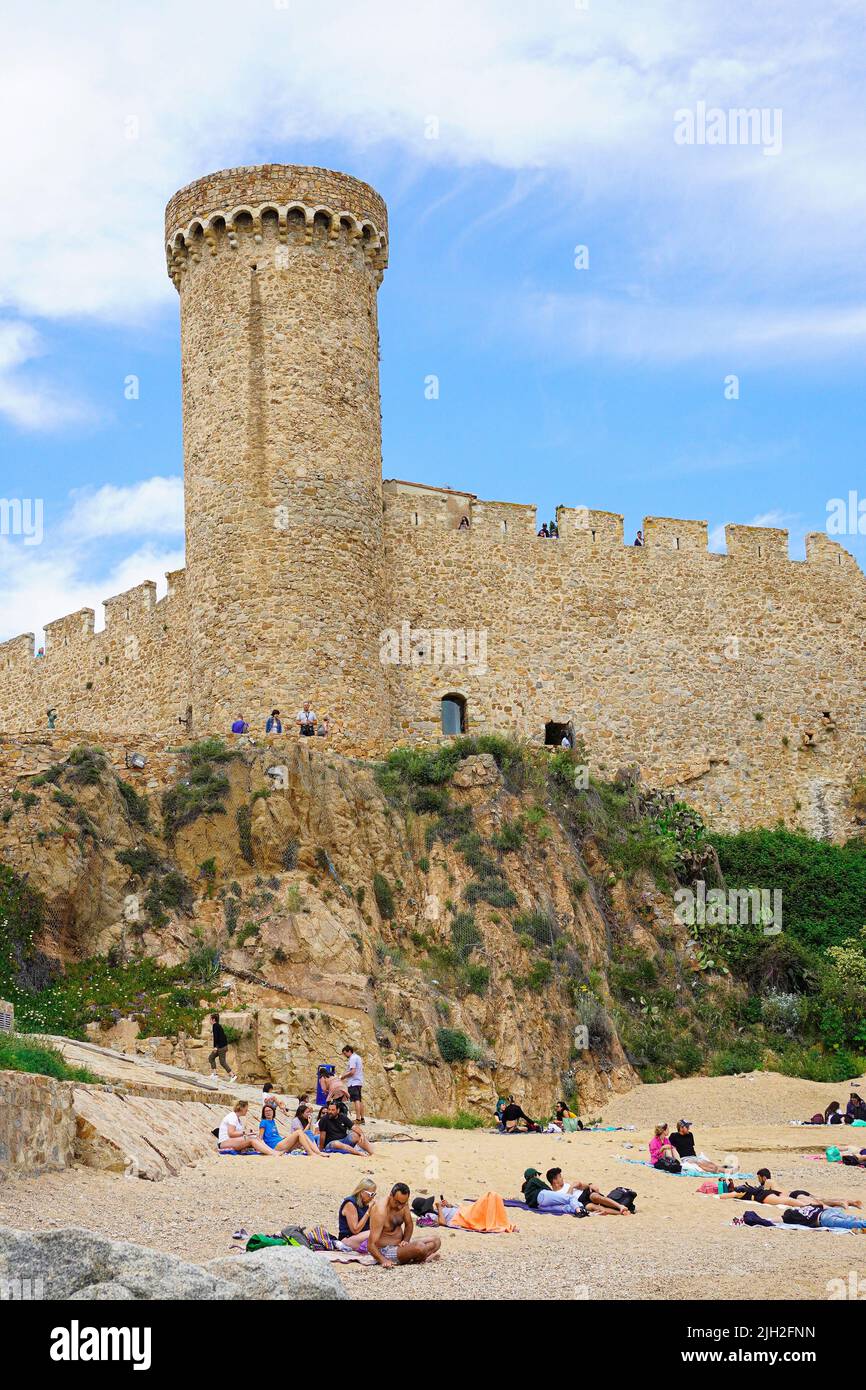 Spiaggia di Codolar (Playa d’es Codolar) Tossa de Mar, Costa Brava, Spagna Foto Stock