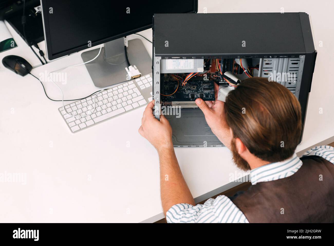 Programmatore installare microcircuito sulla CPU, spazio libero Foto Stock