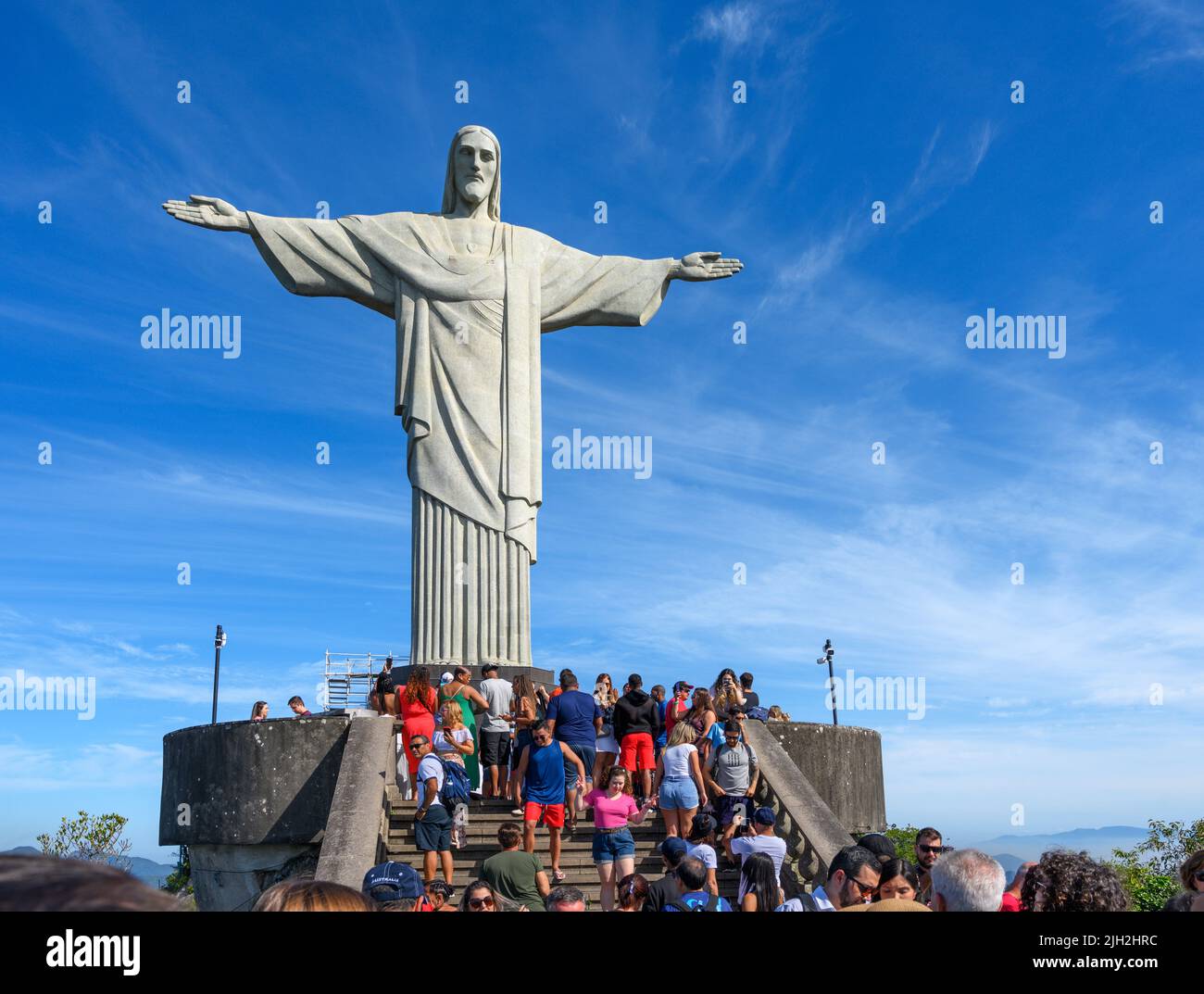 Statua del Cristo Redentore, Corcovado, Rio de Janeiro, Brasile Foto Stock
