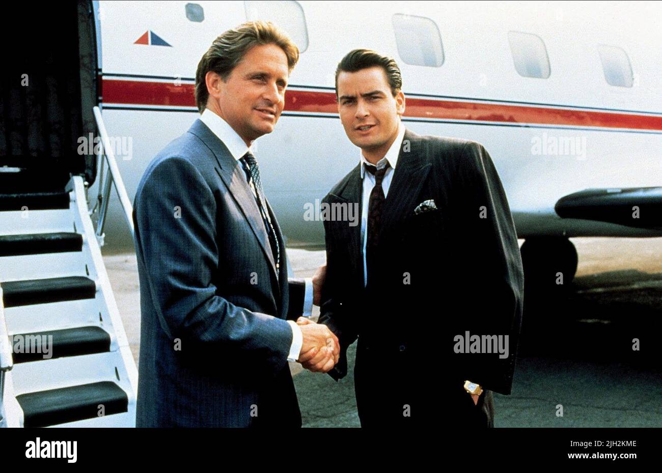 DOUGLAS, SHEEN, WALL STREET, 1987 Foto Stock