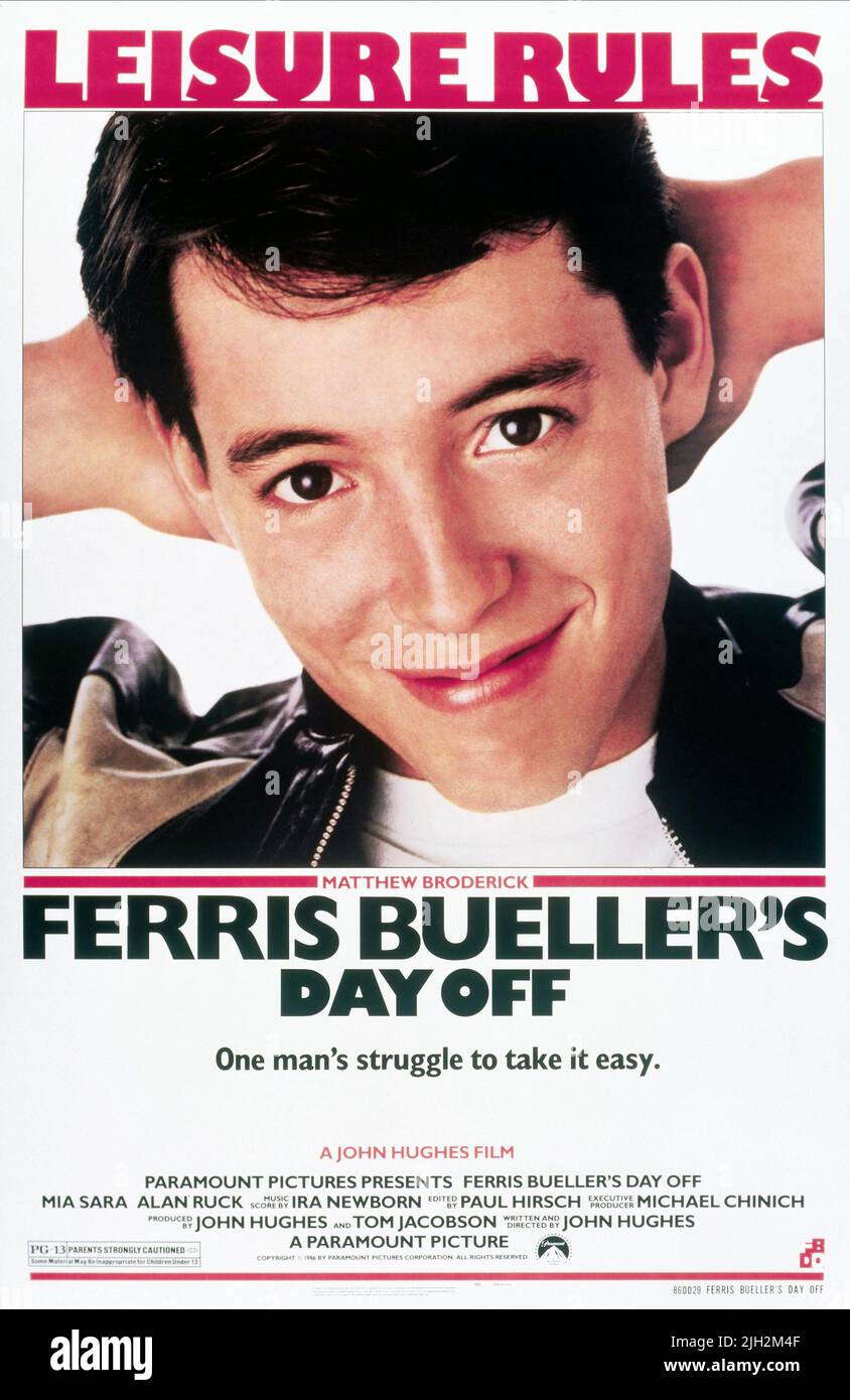 MATTHEW BRODERICK POSTER, Ferris Bueller'S DAY OFF, 1986 Foto Stock