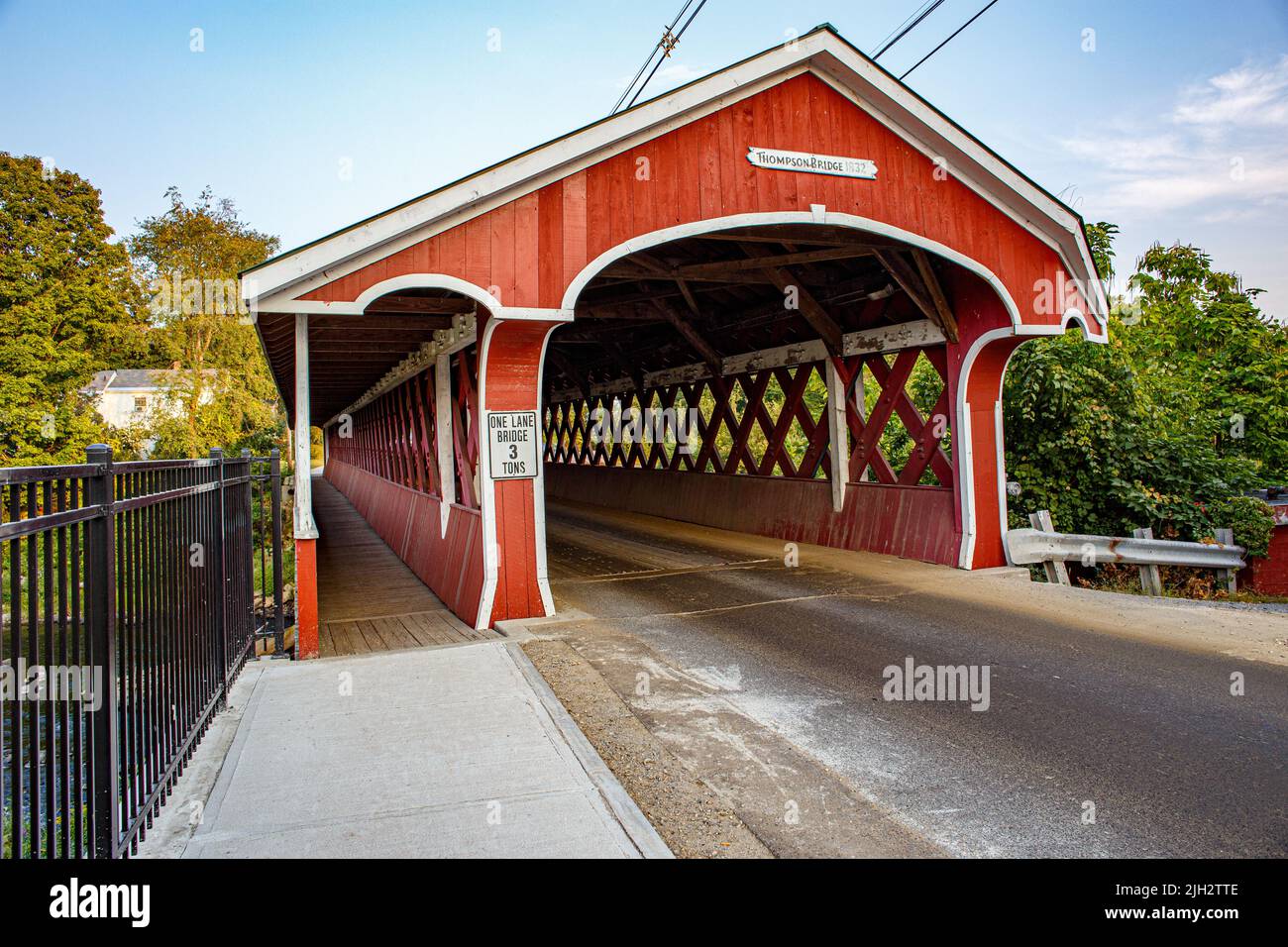 Thompson Covered Bridge West Swanzey, New Hampshire Foto Stock