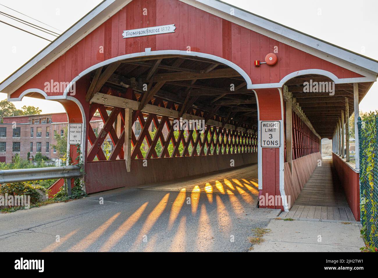 Thompson Covered Bridge West Swanzey, New Hampshire Foto Stock