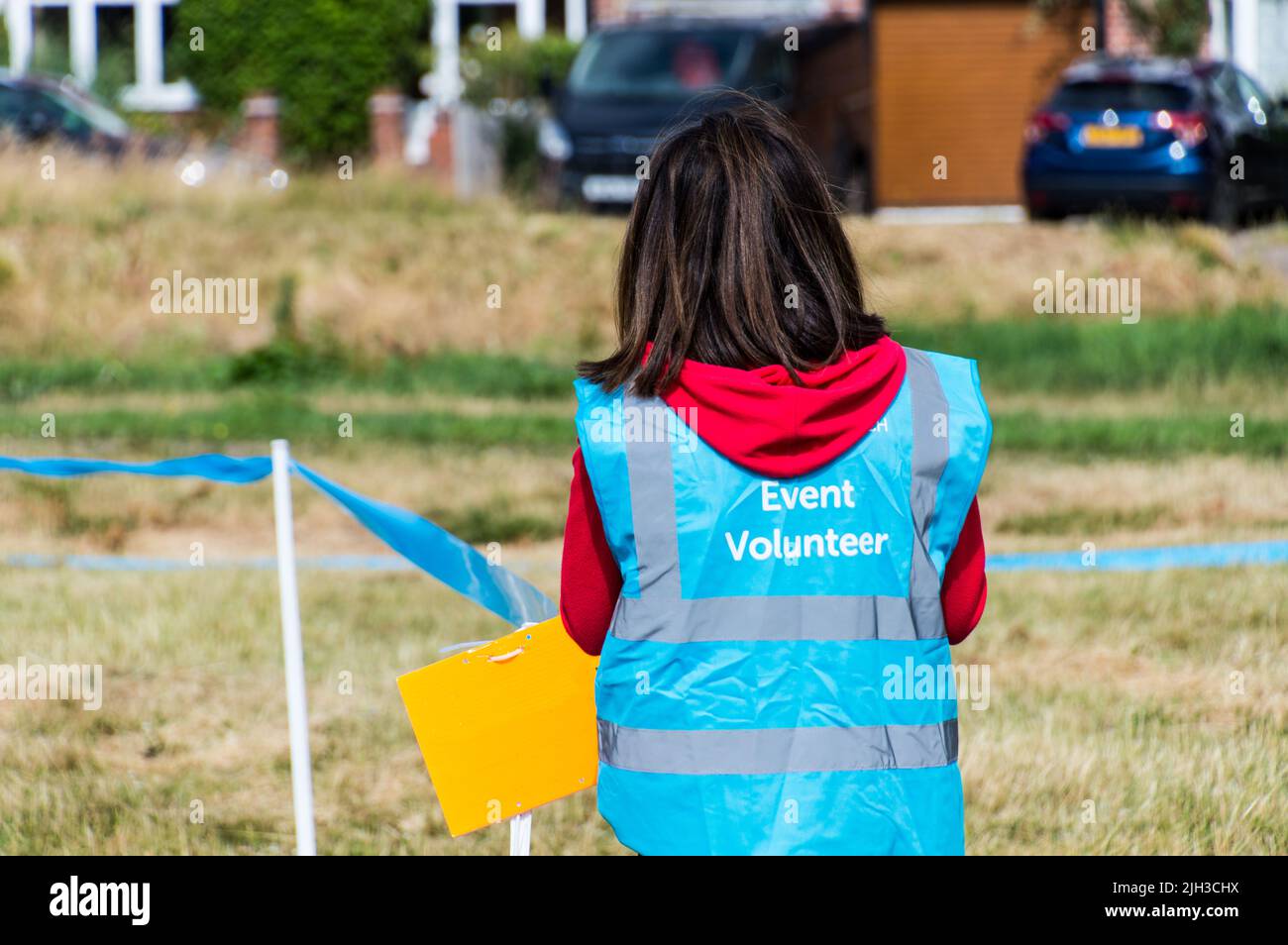 Evento Volontario impostazione del corso di gara Foto Stock