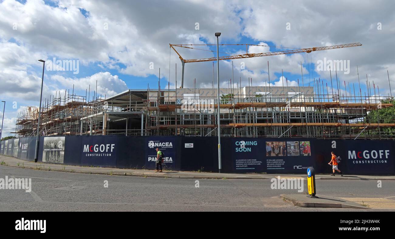 McGoff Construction, sede di pub Spring Bank, sarà la nuova casa di cura di Grappenhall, Warrington, Cheshire, Inghilterra, Regno Unito, WA4 2QL Foto Stock