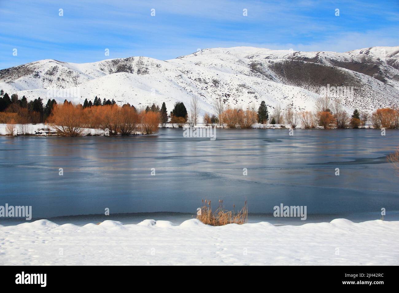 Bella scena invernale a Twizel Nuova Zelanda. Foto Stock