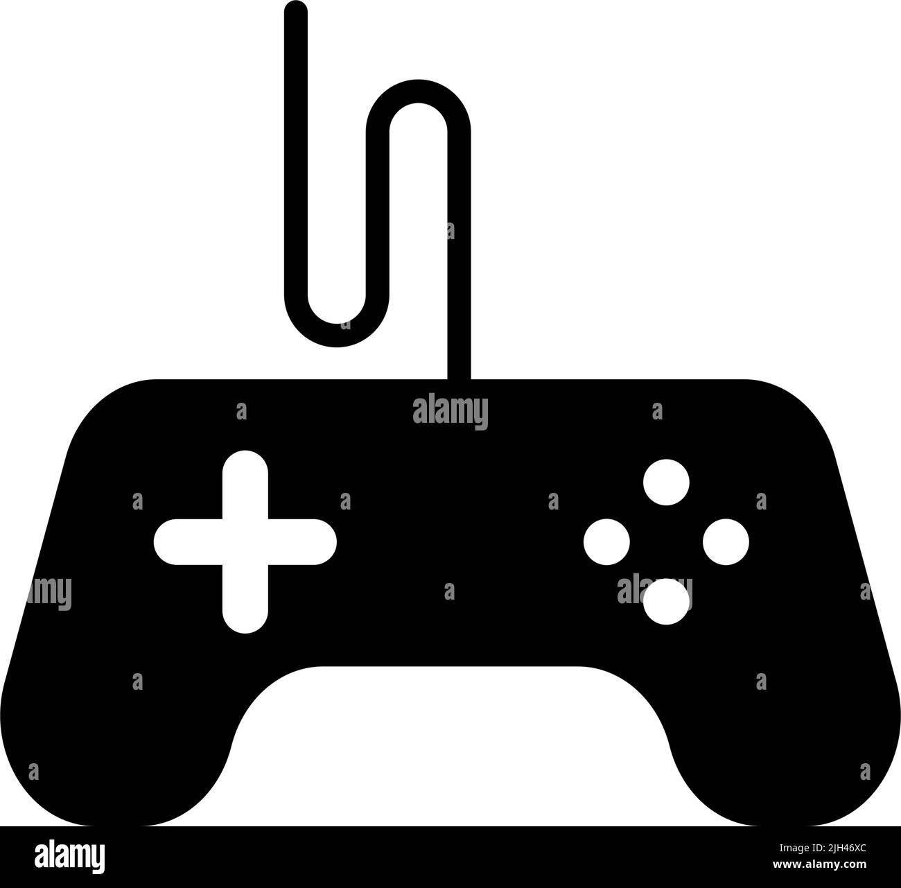 Controller di gioco e cavo. Gamepad. Vettore modificabile. Illustrazione Vettoriale