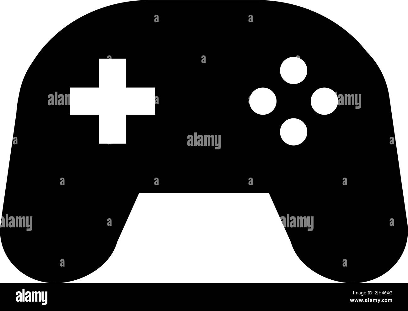 Icona di silhouette del gioco. Controller di gioco. Vettore modificabile. Illustrazione Vettoriale